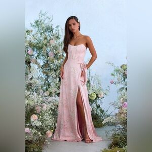 V. Chapman The Cecilia Dress in Light Pink Tapestry Rose